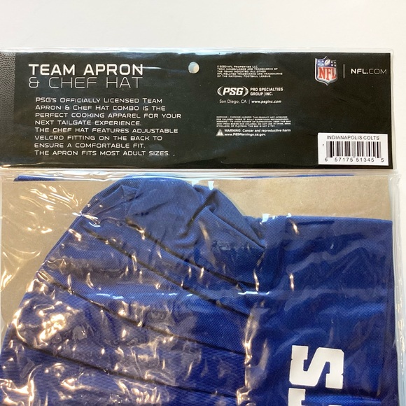 NWT NFL Indianapolis Colts Team Apron & Chef Hat - Picture 5 of 5